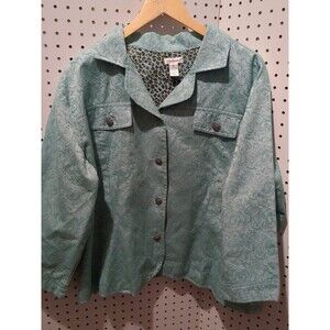 Bechamel Green Womens Jacket Floral Rose XL Animal Print